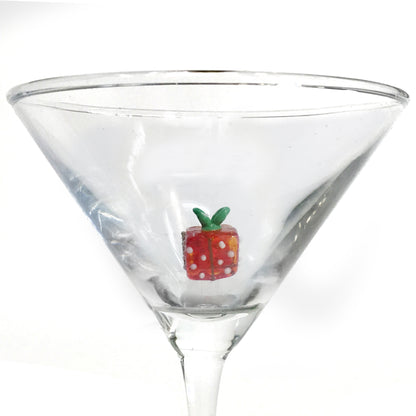 Martini Glass, Hand-Blown Holiday, Figure Inside