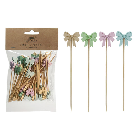 Skewer, bamboo, Bow Shaped, 50pcs