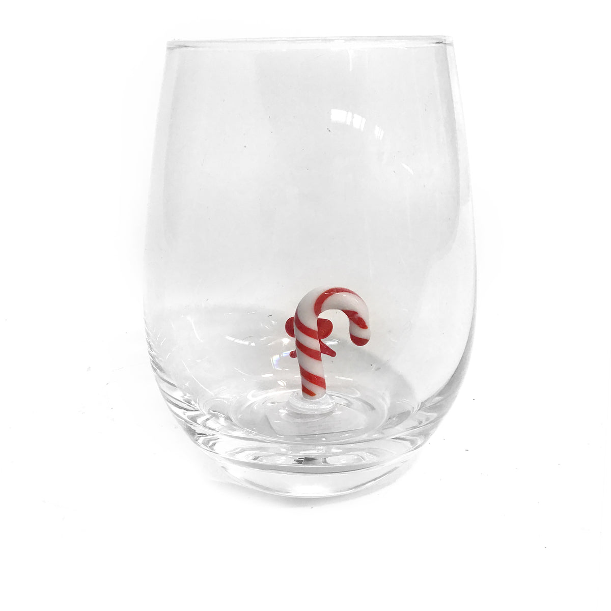 Stemless Glass, Hand-Blown Holiday, Figure Inside