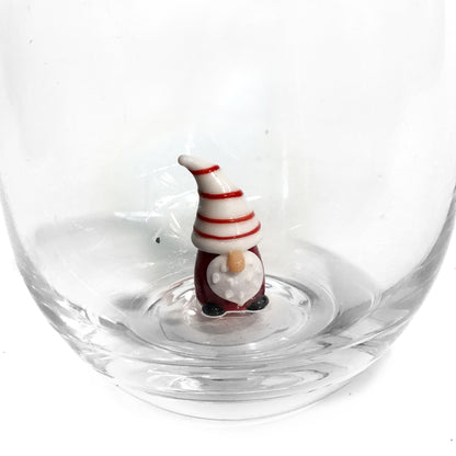 Stemless Glass, Hand-Blown Holiday, Figure Inside