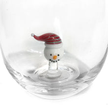 Load image into Gallery viewer, Stemless Glass, Hand-Blown Holiday, Figure Inside
