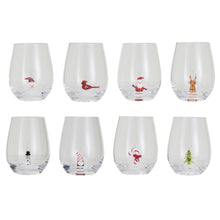 Load image into Gallery viewer, Stemless Glass, Hand-Blown Holiday, Figure Inside
