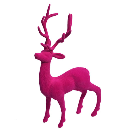 Flocked Pink Deer