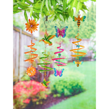 Load image into Gallery viewer, Hanging Wind Twirler, Pink/Blue Butterfly, 18.5in
