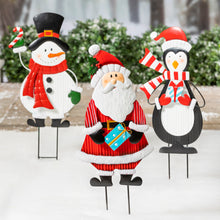 Load image into Gallery viewer, Metal Christmas Friends Garden Stake, Santa
