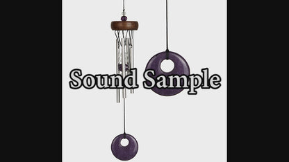 Mini Stone Wind Chime, Purple, 10in