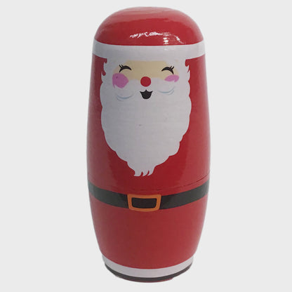 Decor, Wood Santa Nesting Doll, 8in