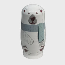 Load and play video in Gallery viewer, Decor, Wood North Animals Nesting Doll
