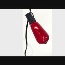 Load and play video in Gallery viewer, String Lights ith Red Glass Flame Bulb
