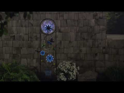 Solar Fiber Optic Butterfly Trellis with Spinner