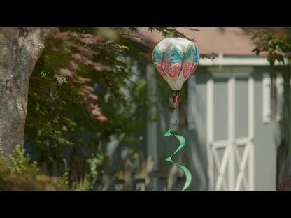 Wind Spinner, Bllue Floral Hot Air Balloon
