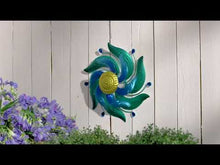 Load and play video in Gallery viewer, Decor Wall Spinner, 13in, Celestial Blue Swirl
