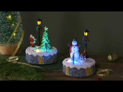 LED Christmas Tree Stump Scene