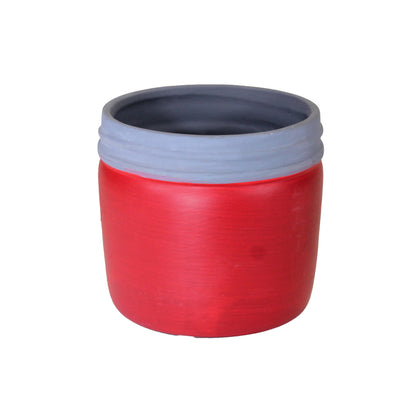 Pot, 4in, Ceramic, Red Mason Jar, Dolomite - Floral Acres Greenhouse & Garden Centre