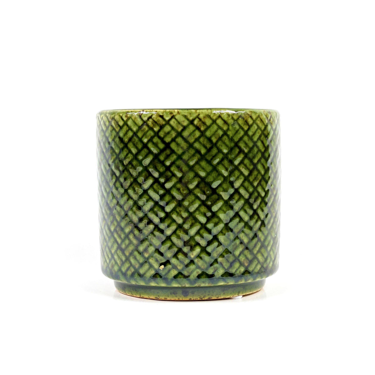 Pot, 4in, Ceramic, Lexington Green Glazed - Floral Acres Greenhouse & Garden Centre
