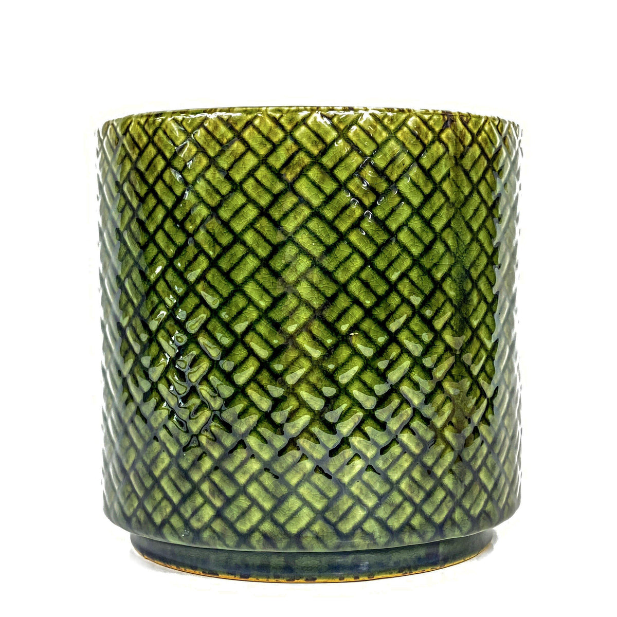 Pot, 6in, Ceramic, Lexington Green Glazed - Floral Acres Greenhouse & Garden Centre