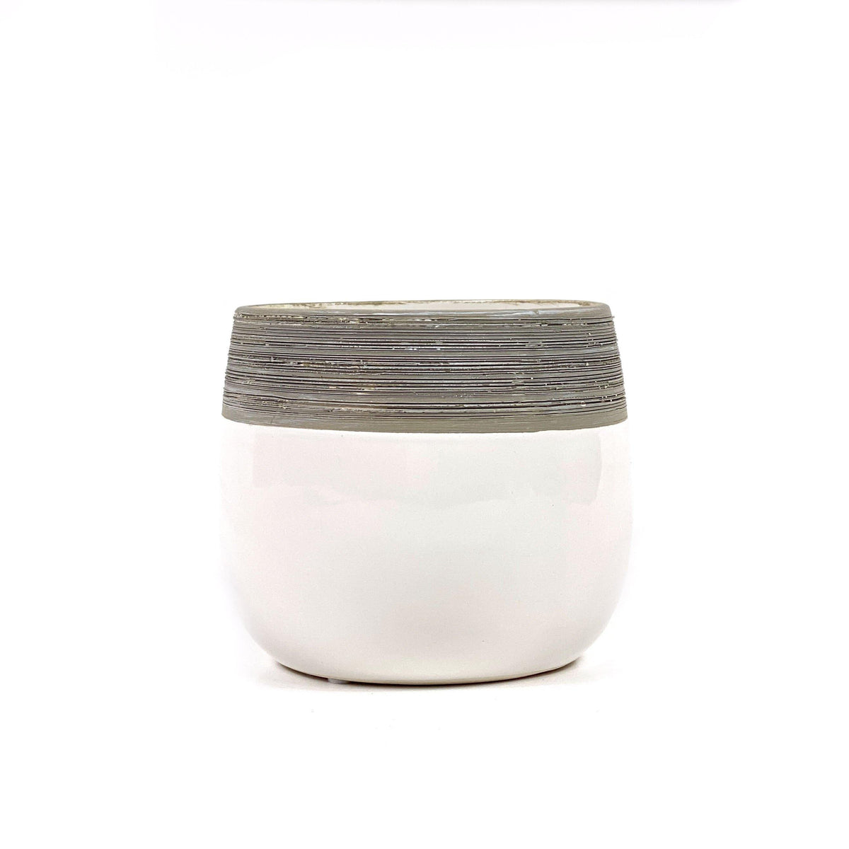 Pot, 4in, Ceramic, Dolomite, Nordic White Grey Top - Floral Acres Greenhouse & Garden Centre