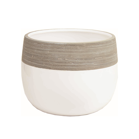 Pot, 6in, Ceramic, Dolomite, Nordic White Grey Top - Floral Acres Greenhouse & Garden Centre