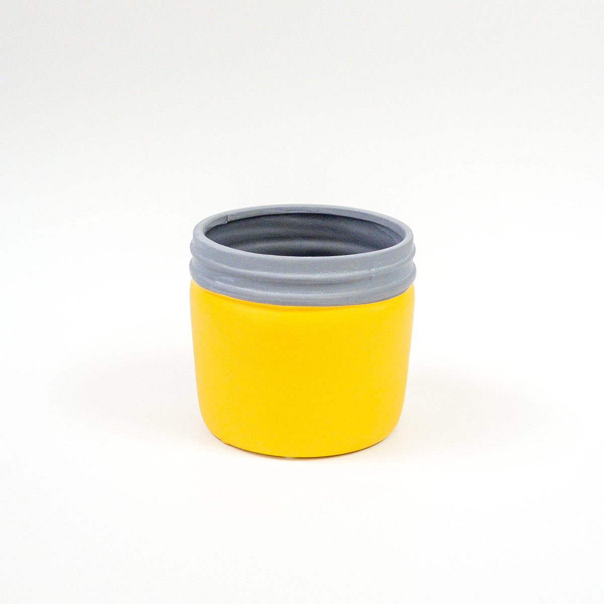 Pot, 4in, Ceramic, Dolomite, Yellow Mason Jar - Floral Acres Greenhouse & Garden Centre