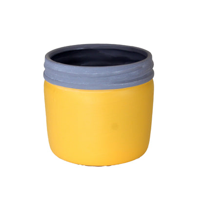 Pot, 4in, Ceramic, Dolomite, Yellow Mason Jar - Floral Acres Greenhouse & Garden Centre