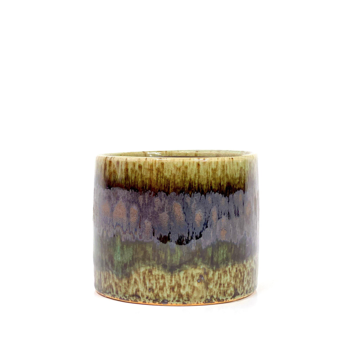 Pot, 4in, Ceramic, Reactive Glaze Luxe Brown/Green - Floral Acres Greenhouse & Garden Centre