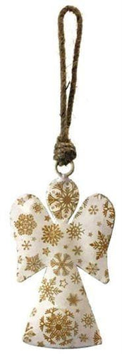 Ornament, Metal, Iron, Printed Angel, Gold - Floral Acres Greenhouse & Garden Centre