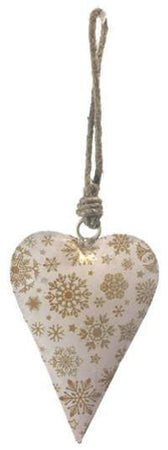 Ornament, Metal, Iron, Printed Heart, Gold - Floral Acres Greenhouse & Garden Centre