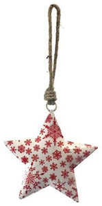 Ornament, Metal, Iron, Printed Star, Red - Floral Acres Greenhouse & Garden Centre