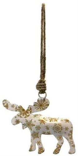 Ornament, Metal, Iron, Printed Moose, Gold - Floral Acres Greenhouse & Garden Centre