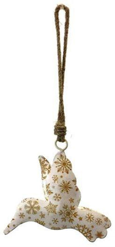 Ornament, Metal, Iron, Printed Hummingbird, Gold - Floral Acres Greenhouse & Garden Centre