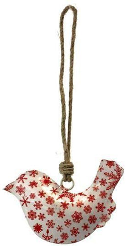 Ornament, Metal, Iron, Printed Bird, Red - Floral Acres Greenhouse & Garden Centre