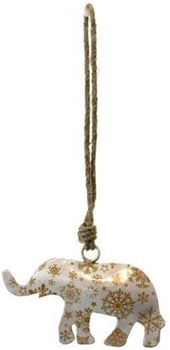 Ornament, Metal, Iron, Printed Elephant, Gold - Floral Acres Greenhouse & Garden Centre