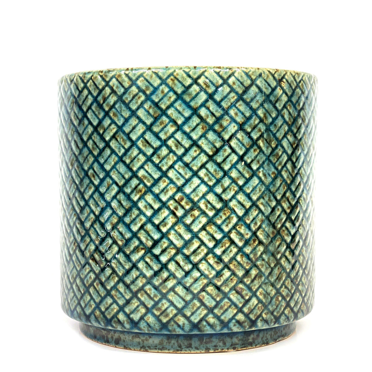 Pot, 6in, Ceramic, Lexington Blue Glazed - Floral Acres Greenhouse & Garden Centre