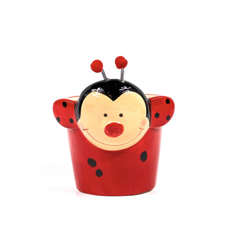 Pot, 4in, Ceramic, Dolomite, Red & Black Lady Bug - Floral Acres Greenhouse & Garden Centre