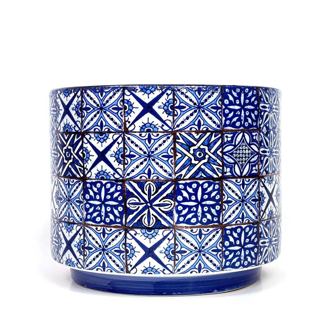 Pot, 6in, Ceramic, Dolomite, Blue Tiles - Floral Acres Greenhouse & Garden Centre