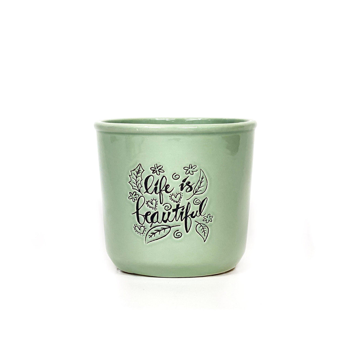 Pot, 4in, Ceramic, Dolomite, Life is Beautiful - Floral Acres Greenhouse & Garden Centre