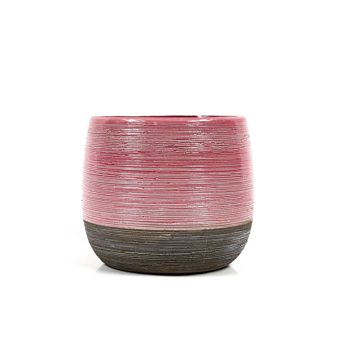 Pot, 4in, Ceramic, Dolomite, Grey Bottom, Pink - Floral Acres Greenhouse & Garden Centre