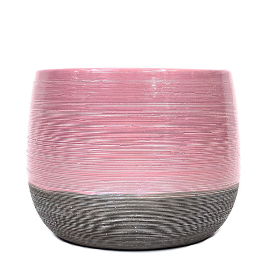 Pot, 6in, Ceramic, Dolomite, Grey Bottom, Pink - Floral Acres Greenhouse & Garden Centre