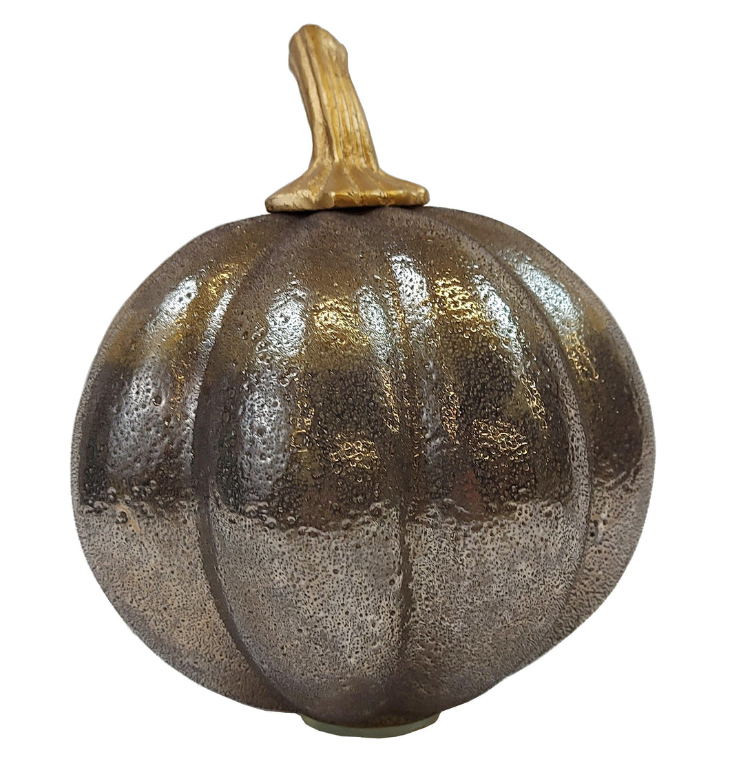 Metallic Glass Pumpkin Decor, Large - Floral Acres Greenhouse & Garden Centre