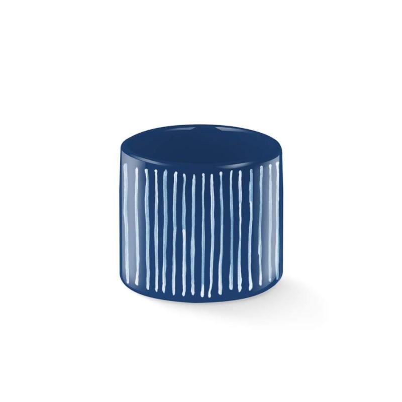 Indigo Striped Pot, Organic Design, 3.25inx3.5in - Floral Acres Greenhouse & Garden Centre