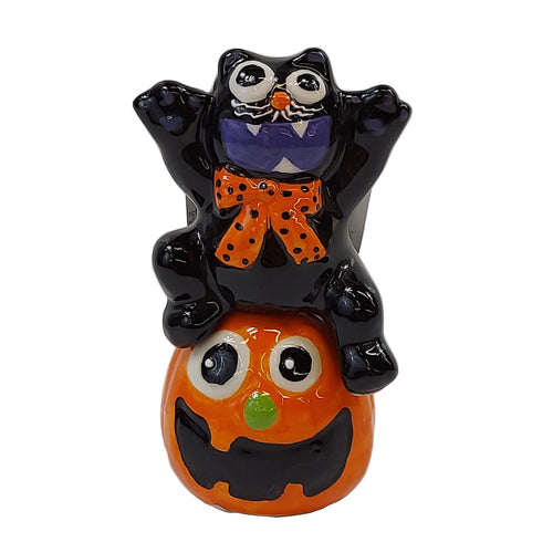 Black Cat and Jack-O-Lantern Salt & Pepper Shakers - Floral Acres Greenhouse & Garden Centre