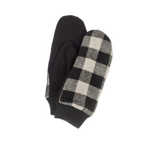 Buffalo Plaid Mittens, 2 Asst Colours