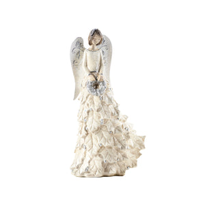 Polystone Angel Figurine w/ Leaf Skirt