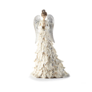 Polystone Angel Figurine w/ Leaf Skirt