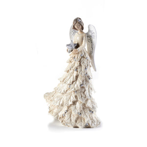 Polystone Angel Figurine w/ Leaf Skirt