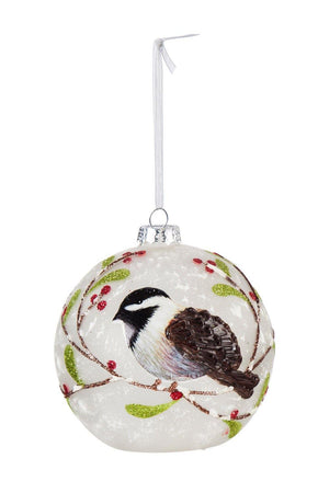 Ornament, Cardinal & Chikadee, Glass LED - Floral Acres Greenhouse & Garden Centre
