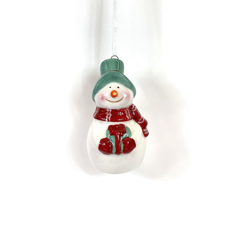 Ornament, Ceramic Snowman - Floral Acres Greenhouse & Garden Centre