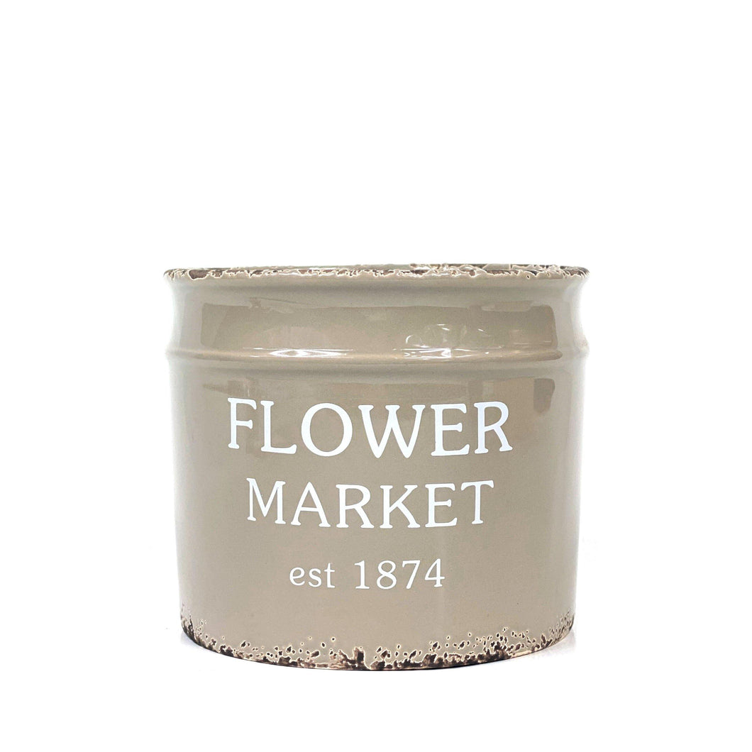Pot, 5in, Grey, Dolomite, 'Flower Market' - Floral Acres Greenhouse & Garden Centre