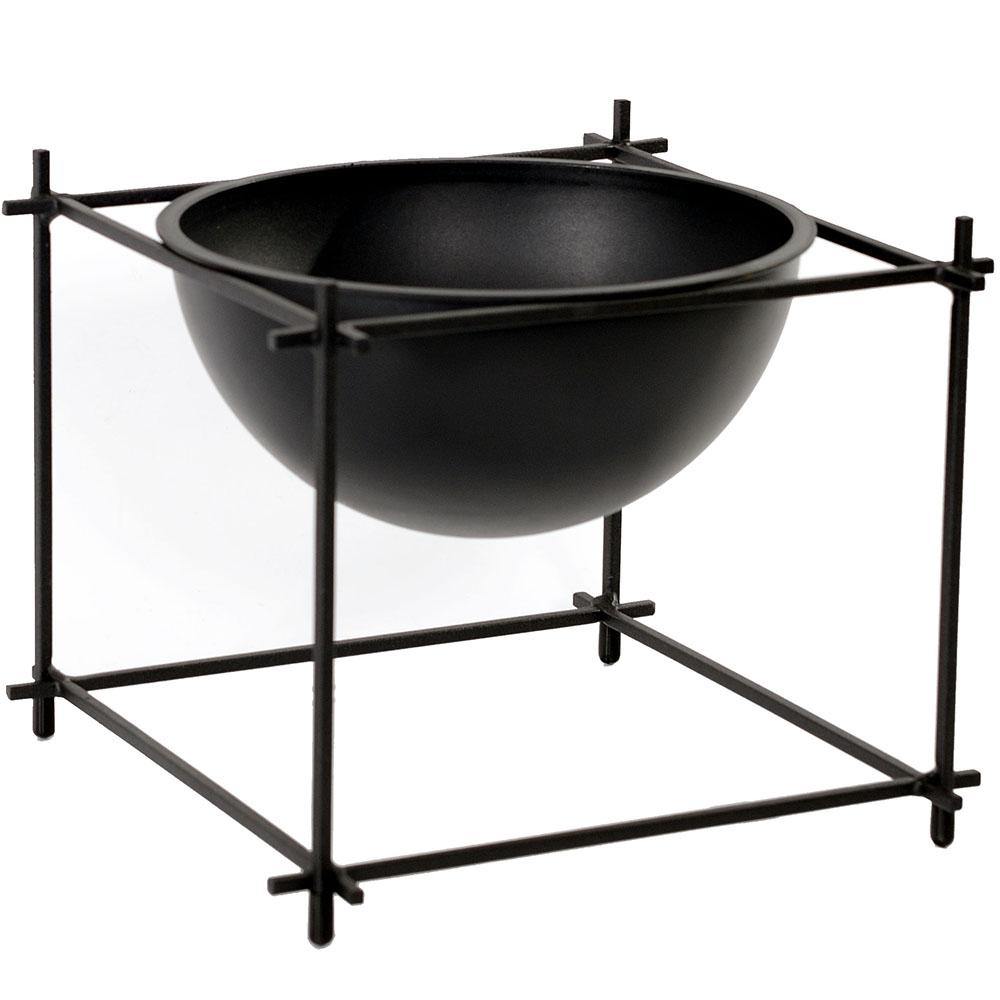 Planter, Black w/ Square Stand - Floral Acres Greenhouse & Garden Centre