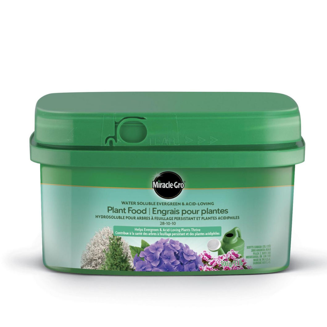 miracle gro fertilizer for acid loving plants Miracle-Gro Evergreen & Acid-Loving 28-10-10, 500g – Floral Acres Greenhouse & Garden Centre